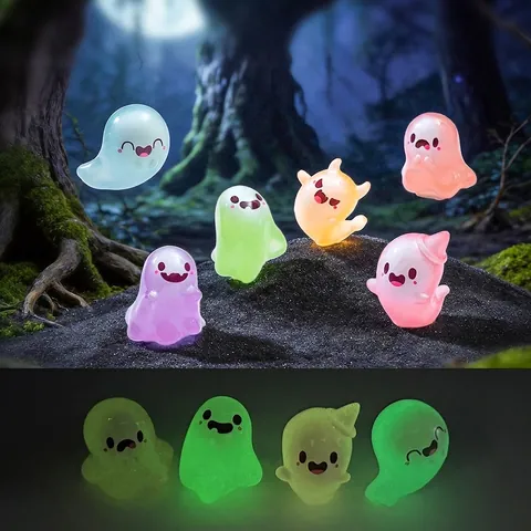 Miniature Luminous Ghost Doll Figurines Resin Micro Landscape Garden Decoration DIY Accessories Glow In The Dark Ornaments