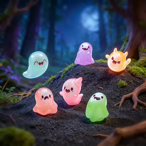 Miniature Luminous Ghost Doll Figurines Resin Micro Landscape Garden Decoration DIY Accessories Glow In The Dark Ornaments