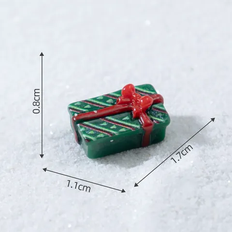 Miniatura Caja de Regalo de Navidad Micropaisaje Pequeños Adornos de Resina para DIY Jardín de Hadas Escena de Nieve Invierno Mesa Decoración