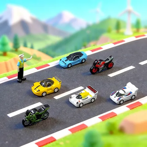Miniature Resin Racing Car Simulation Supercar Model For Micro Landscape Dollhouse DIY Desktop Car Interior Ornament