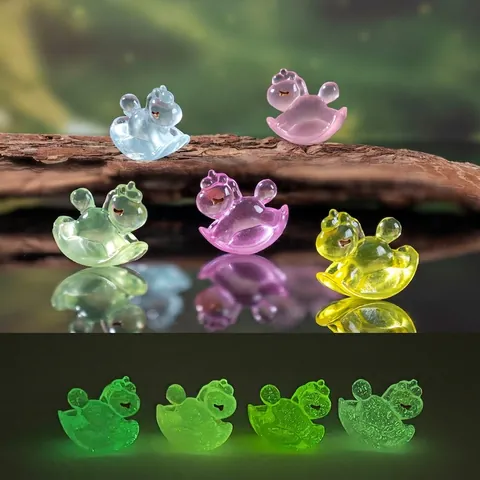 Luminous Rainbow Rocking Horse Resin Miniature For Micro Landscape DIY Desktop Decoration Colorful Glow Ornament