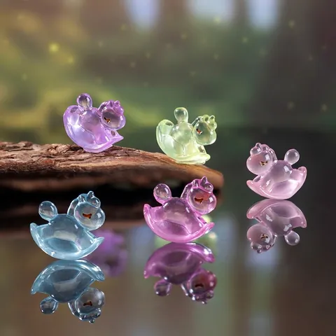 Luminous Rainbow Rocking Horse Resin Miniature For Micro Landscape DIY Desktop Decoration Colorful Glow Ornament