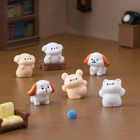 Cute Dancing Cat Dog Miniature Figurine Resin Statue Dollhouse DIY Decoration Accessories Micro Landscape Desktop Ornament