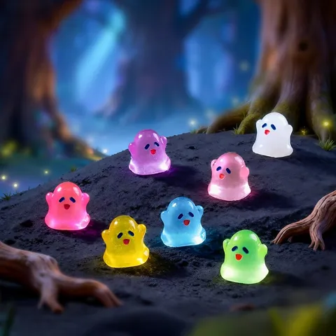 Luminous Mini Ghost Figurine Luminous Resin DIY Micro Landscape Desktop Ornament Cute Cartoon Glow In The Dark Decoration