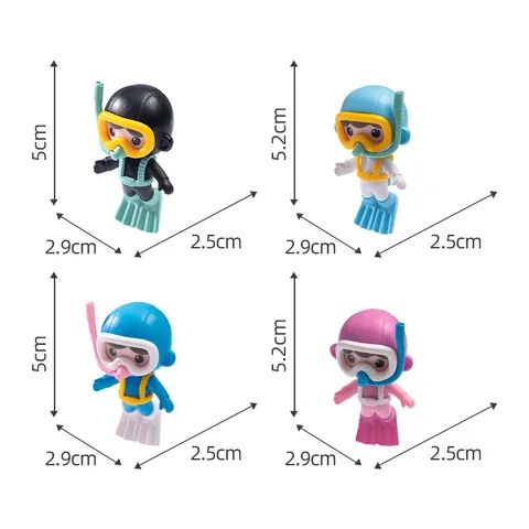 Mini Diver Figurine PVC Micro Landscape Decoration DIY Cartoon Couple Figures For Aquarium Fish Tank Decor Home Desk Ornament