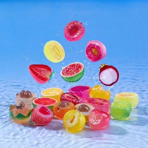 Luminous Mini Fruit Slices Resin Micro Landscape Simulation Papaya Watermelon Mangosteen DIY Decorations Desk Ornaments DIY Accessories