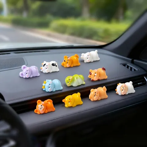 Dodici Segni Zodiacali Statuine di Animali in Resina Piccoli Ornamenti per la Decorazione della Scrivania dell'Auto Fai da Te