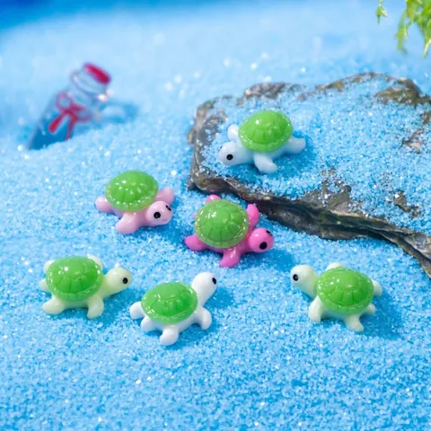 Mini Resin Sea Turtle Figurine Cute Cartoon Tiny Animal Ornament For Micro Landscape Aquarium Fish Tank DIY Craft Accessories