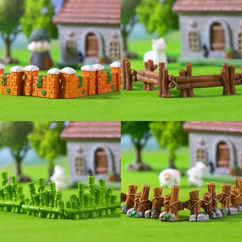 Miniature Landscape Ornaments Resin Fence Bridge DIY Garden Accessories Ecological Bottle Bonsai Desktop Decorative Miniatures
