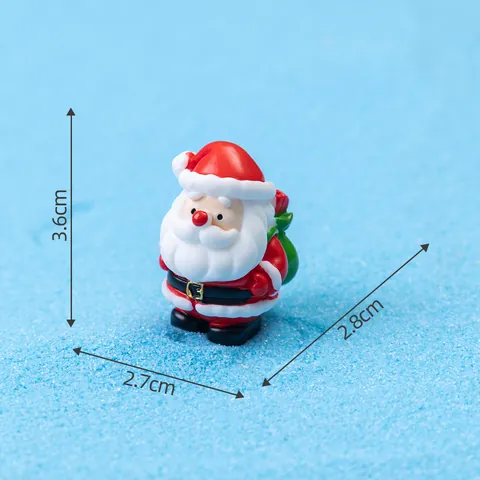 Figurines de Noël Miniatures en Résine Bonhomme de Neige Père Noël pour Micro Paysage Décoration de Scène de Neige Ornement
