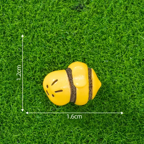 Miniature Bee Figurines Resin Micro Landscape Ornaments Tiny Cartoon Yellow Bee Garden Landscaping Accessories DIY Small Ornaments