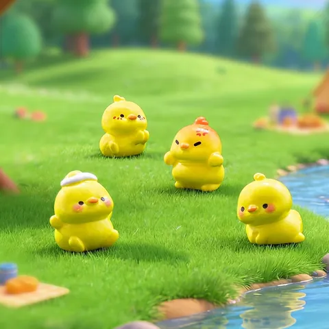 Mini Duck Figurines Resin Micro Landscape Ornaments Cute Yellow Duck Cake Decor DIY Fairy Garden Accessories Home Decor