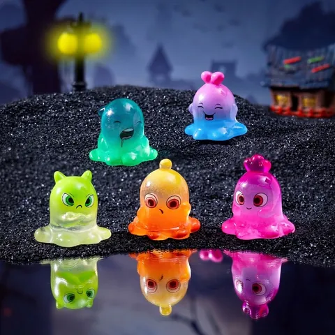 Cute Rainbow Monster Resin Figurine Micro Landscape Desktop Ornament DIY Craft Accessories For Home Office Decorations