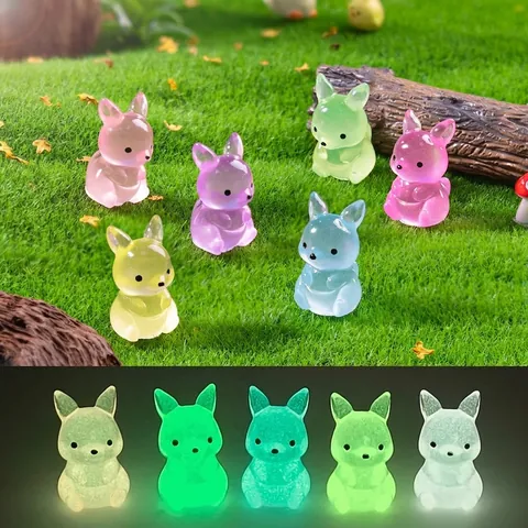Mini Luminous Kangaroo Figurine Resin Ornament Glow In The Dark Micro Landscape DIY Accessories Garden Miniature Decoration