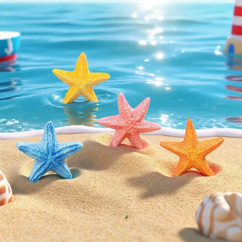 Miniature de résine d'étoile de mer colorée réaliste pour l'aménagement paysager d'aquarium de réservoir de poissons décoration de la maison