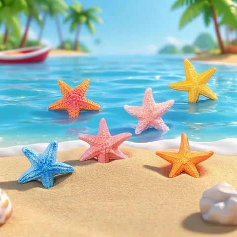 Miniature de résine d'étoile de mer colorée réaliste pour l'aménagement paysager d'aquarium de réservoir de poissons décoration de la maison