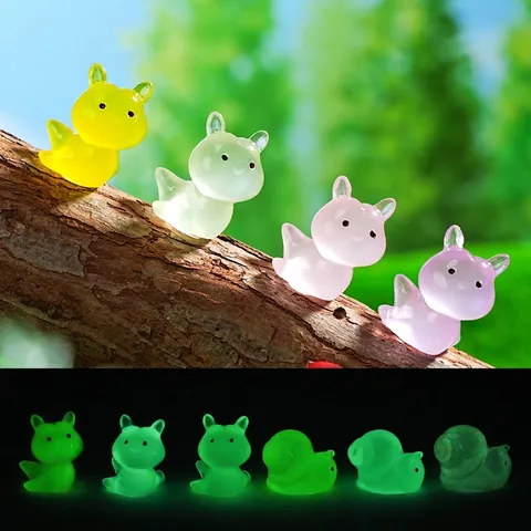 Luminous Mini Snail Sea Hare Figurine Resin Miniature Fairy Garden Glow In The Dark DIY Craft Home Decor Landscape Ornament