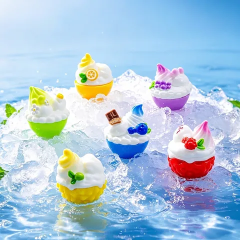 Miniature Resin Simulation Fruit Ice Cream Bowl Ornaments For Micro Landscape DIY Decoration Miniature Food Model
