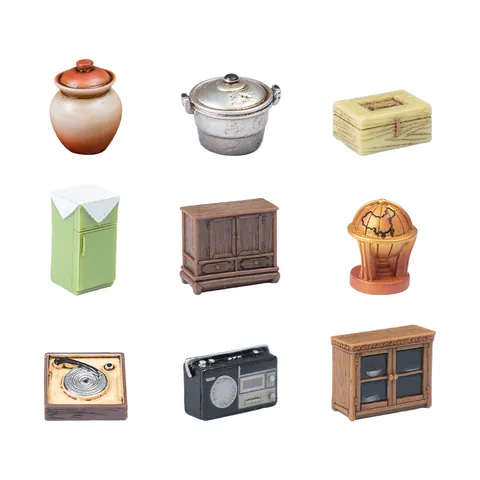 Retro Eighties Style Miniature Furniture Resin Ornaments For Dollhouse DIY Micro Landscape Decoration Vintage Home Decor