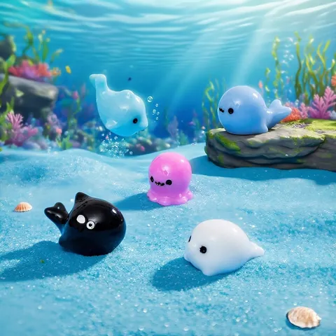 Mini Figurines en Résine d'Animaux Marins Poulpe Dauphin Baleine Orque Bricolage Micro Paysage Décor Pour Aquarium Décoration de Bureau Cadeau