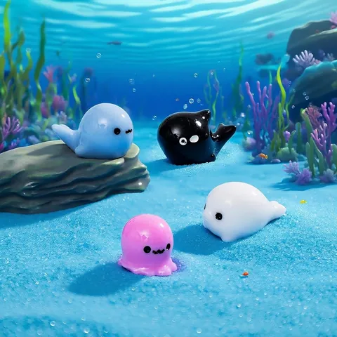 Mini Figurines en Résine d'Animaux Marins Poulpe Dauphin Baleine Orque Bricolage Micro Paysage Décor Pour Aquarium Décoration de Bureau Cadeau