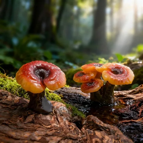 Mini Funghi Artificiali in Resina Ganoderma Lucidum Decorazione per Micro Paesaggio di Muschio DIY Giardino delle Fate Bottiglia Ecologica