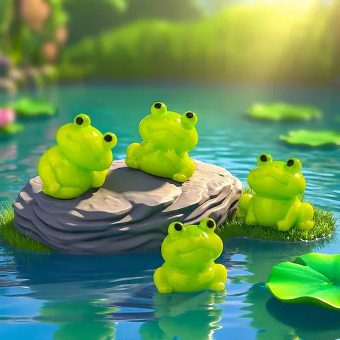 Miniature Resin Frog Figurines Cute Green Tiny Animal Ornaments For Fish Tank Micro Landscape DIY Garden Home Decor Craft