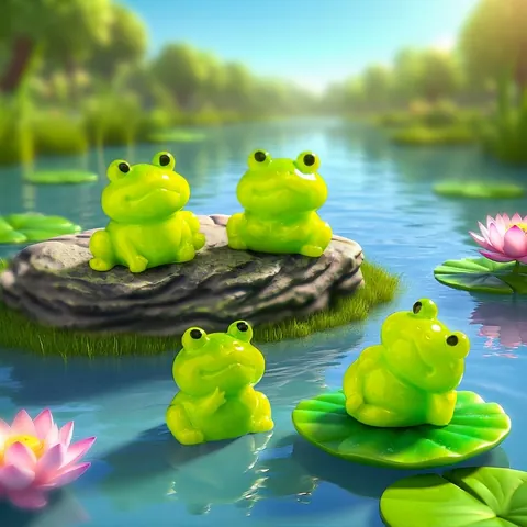 Miniature Resin Frog Figurines Cute Green Tiny Animal Ornaments For Fish Tank Micro Landscape DIY Garden Home Decor Craft