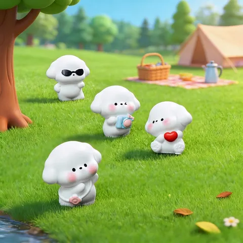 Miniature Cartoon Puppy Figurine Resin Dog Statue Ornament For Micro Landscape DIY Garden Decor Home Desktop Decoration
