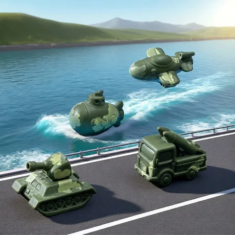 Miniature Military Model Resin Camouflage Tank Fighter Submarine Rocket Truck DIY Micro Landscape Desktop Car Ornament Decor