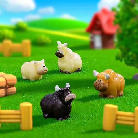 Miniatuur Hars Hooglandkoe Boerderijdier Figuur Micro Landschap DIY Eco Fles Accessoires Realistische Koe Slak Huis Ornament Huisdecoratie