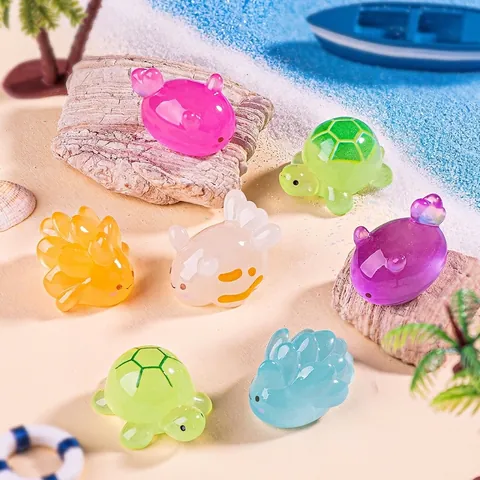 Luminous Resin Sea Turtle Nudibranch Figurines For Micro Landscape Beach DIY Decoration Craft Garden Home Desk Ornaments
