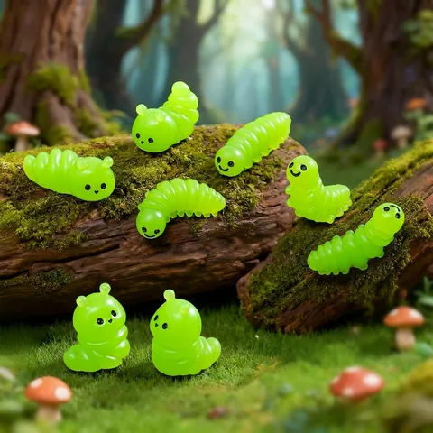 Mini Resin Caterpillar Figurine Micro Landscape Accessories Garden Decor Moss DIY Miniature Bug Statue Ornament For Desktop Decoration