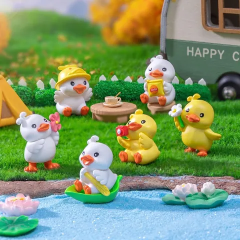 Miniature PVC Cartoon Duck Figurine Micro Landscape Ornament for Gardening Car Interior Decoration Cute Animal Statue