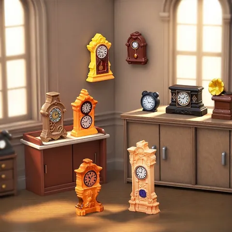 Modèle d'Horloge en Résine Miniature Vintage Accessoires de Micro Paysage Exquis Petit Ornement de Bureau pour Maison de Poupée