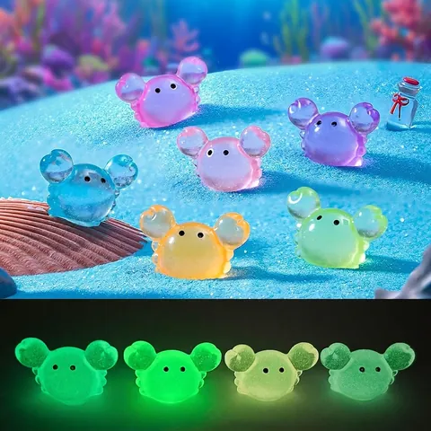 Luminous Resin Crab Miniature Figurine Glow In The Dark Fish Tank Micro Landscape DIY Decor Ocean Animal Desktop Ornament