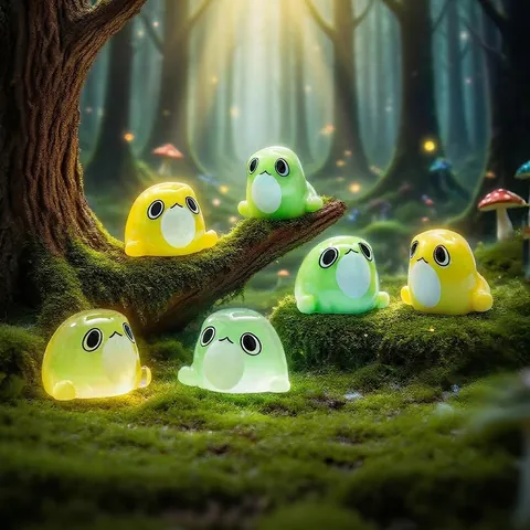 Luminous Resin Frog Miniatures For Micro Landscape DIY Fairy Garden Decor Glow In The Dark Animal Figurines Home Table Ornament