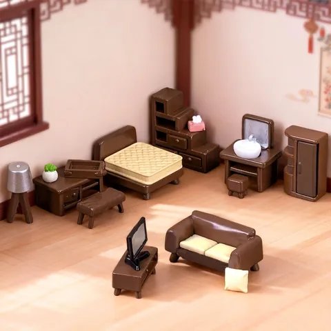 Conjunto de Muebles en Miniatura de Resina Accesorios de Bricolaje para Casa de Muñecas Ornamentos de Micropaisaje Muebles Hechos a Mano para Decoración