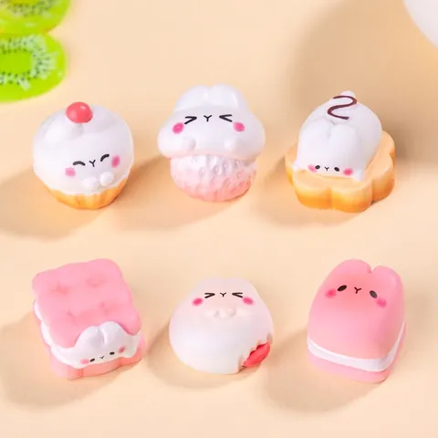 Adornos de Resina de Postre de Conejito Rosa Creativo Accesorios de Decoración de Pegamento de Crema DIY Figuritas de Micro Paisaje