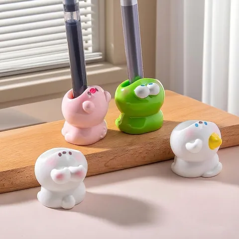 Cute Resin Animal Miniature Figurine Big Mouth Frog Pig Rabbit Desktop Ornament DIY Dollhouse Micro Landscape Decoration