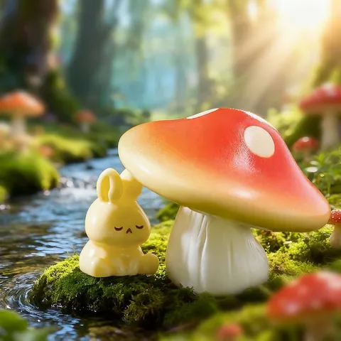 Cartoon Mushroom Rabbit Miniature Resin DIY Fairy Garden Accessories Micro Landscape Desktop Decoration For Home Car
