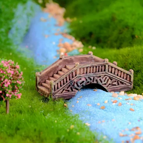 Miniature Stone Arch Bridge Resin Ornament Palace Style Micro Landscape Accessory For Fairy Garden Terrarium Pot Home Decor