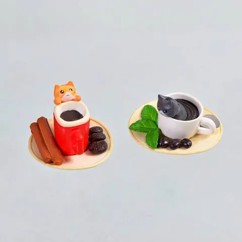 Cute PVC Miniature Cat Dessert Scene Ornaments For Moss Micro Landscape DIY Assembly Decoration Home Desk Decor Gift