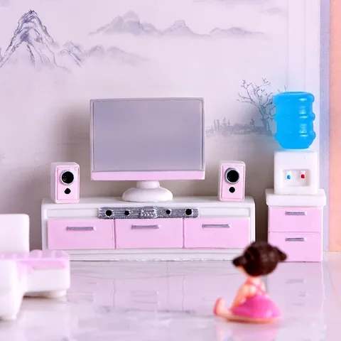 Modern Pink White Miniature Furniture Resin Ornament For Dollhouse Micro Landscape Desk Decoration Home Furniture Model