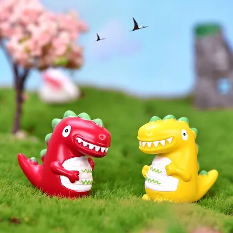 Cartoon Dinosaur Micro Landscape Ornament Resin Craft Miniature Animal Figurine For Garden Bonsai Succulent Home Desktop Decoration