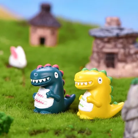 Cartoon Dinosaur Micro Landscape Ornament Resin Craft Miniature Animal Figurine For Garden Bonsai Succulent Home Desktop Decoration