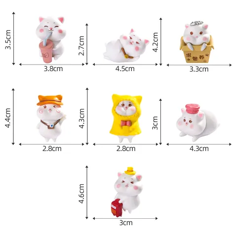 Leuke Daisy Daily Kat Landschap in Minatuur Tuinornamenten PVC Plastic Doe-het-zelf Handwerk Miniatuurbeeldjes Voor Tuin Huis Bureau Decor