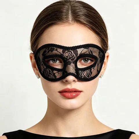 Elegante Maschera in Pizzo per Donna Sexy Maschera per Occhi Floreale Cava per Halloween Festa Ballo Accessori per Costumi Velo Misterioso