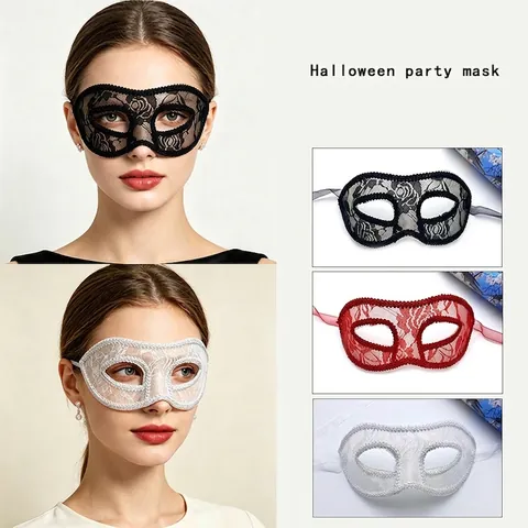 Elegante Maschera in Pizzo per Donna Sexy Maschera per Occhi Floreale Cava per Halloween Festa Ballo Accessori per Costumi Velo Misterioso