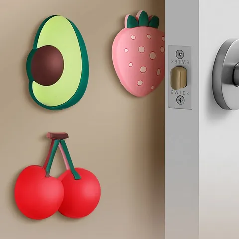 Cute Fruit Shape Door Bumper Thickened PVC Wall Protector Anti-collision Pad For Fridge Cabinet Furniture Self-Adhesive Buffer Pad
